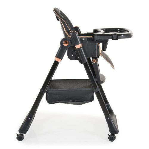 Moni Lindo multifunkciós etetőszék kiegészítőkkel (előke, kanál, villa) fekete