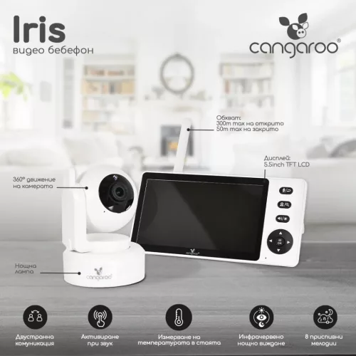 Moni CANGAROO IRIS videós bébi monitor
