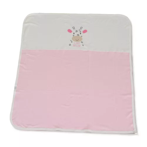 Moni Mum zsiráfos takaró 90*100cm pink/rózsa