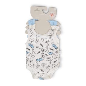 Moni Babaruha body 3 dbos ujjatlan body szett kék