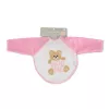 Moni BEAR előke hosszú ujjal, macis mintával, pvc/textil PINK