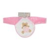 Moni Bear előke hosszú ujjal, macis mintával, pvc/textil pink