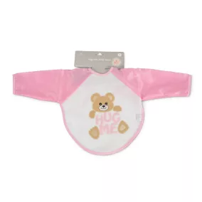   Moni Bear előke hosszú ujjal, macis mintával, pvc/textil pink
