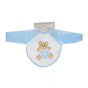   Moni BEAR előke hosszú ujjal, macis mintával, pvc/textil KÉK