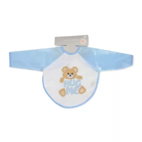   Moni Bear előke hosszú ujjal, macis mintával, pvc/textil kék