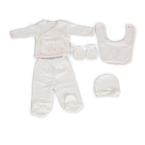 Moni Babaruha kihozós szett, újszülött ruhacsomag díszdobozban pink/rózsa