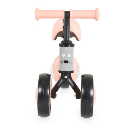 Moni Wee mini futóbicikli 3 kerekű járgány, elöl 2 kerék, világító hátsó kerékkel pink/rózsa