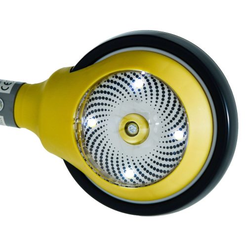 Moni Wee mini futóbicikli 3 kerekű járgány, elöl 2 kerék, világító hátsó kerékkel sárga