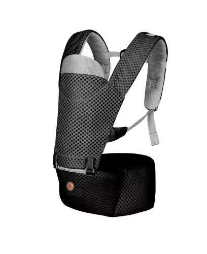 Moni MISTRAL bébi hordozó 3 poziciós, ergonomikus, hálós FEKETE