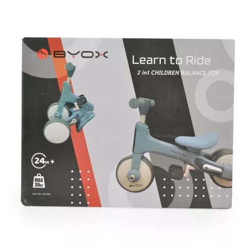 Moni Learn-to-ride mini futóbicikli 3 kerekű tricikli, összecsukható kék