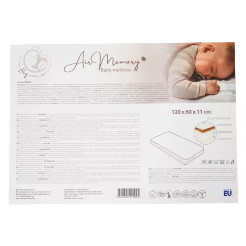 Moni AIR MEMORY matrac 120x60cm 3 réteg, kókusz+szivacs+memóriahab FEHÉR