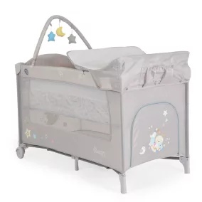   MONI Sleepy összecsukható luxus utazóágy 2 szint+pelenkázó+ játék SZÜRKE