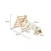 Moni PIKLER 2in1 fa MÁSZÓKA 3szög és mászórámpa Montessori 132*60cm NATUR