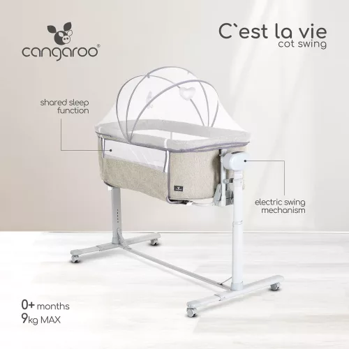 Moni Cest la vie babaöböl távirányítóval, ringató funkcióval bézs