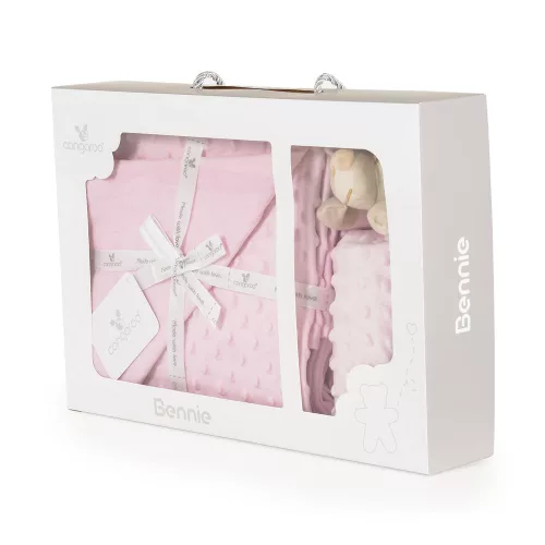 Moni Bennie takaró szundikendővel 75x100cm pink