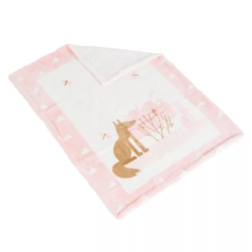 Moni Baba takaró little friends 80x110 cm erdei állatos pink