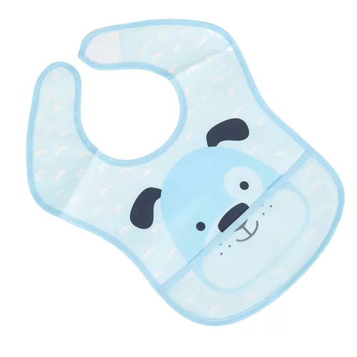 Moni Moody előke, zsebes, tépőzáras, kutyusos kék