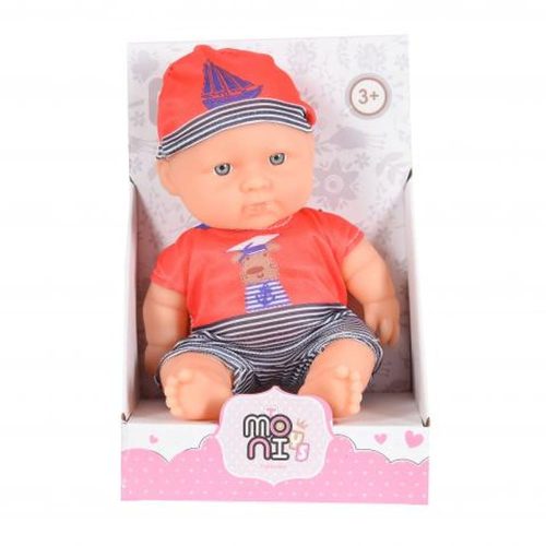 Moni Baba 20cm 6015 újszülött tengerész piros/szürke