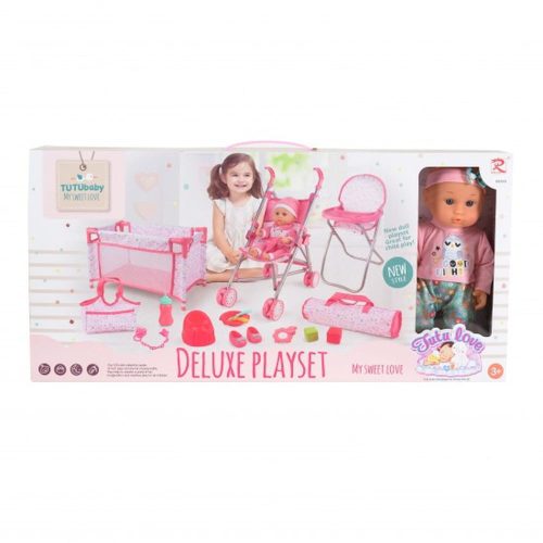 Moni Baba játékszett 36cm lány babával delux playset pink