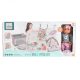 Moni Baba játékszett 36 cm lány babával delux playset szürke