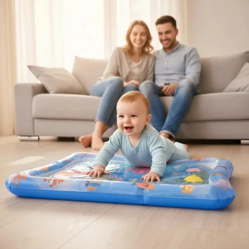 Moni JÁTSZÓSZŐNYEG vizes, halacskákkal négyzet alakú KÉK