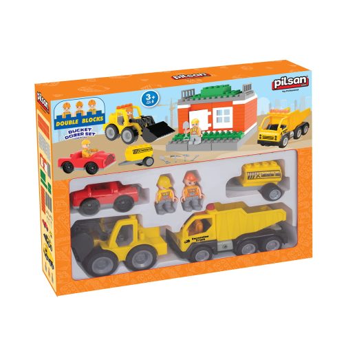 Moni Pilsan játékkészlet dozer autós 57db