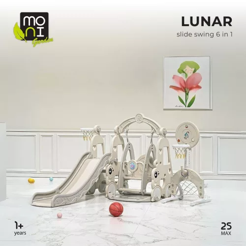 Moni Moni óriás játékszett hinta, csúszda 6in1 lunar szürke
