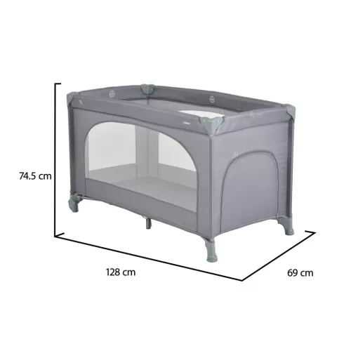 Moni UNO utazóágy1 szintes zippes kibújóval SZÜRKE