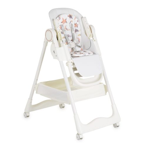 Moni Surprise etetőszék szilikon tányérral, előkével fehér