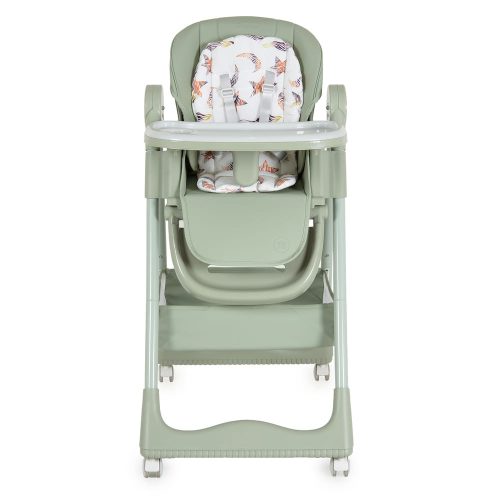 Moni Surprise etetőszék szilikon tányérral, előkével zöld