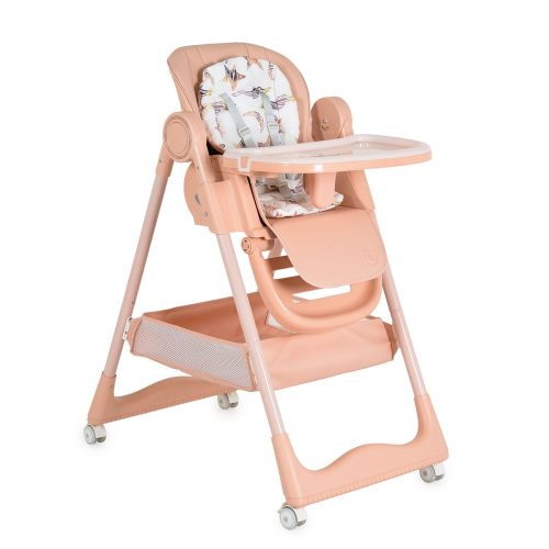 Moni Surprise etetőszék szilikon tányérral, előkével pink