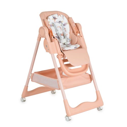 Moni Surprise etetőszék szilikon tányérral, előkével pink