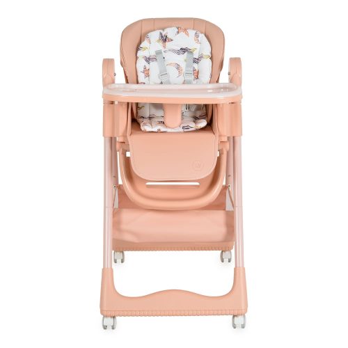 Moni Surprise etetőszék szilikon tányérral, előkével pink