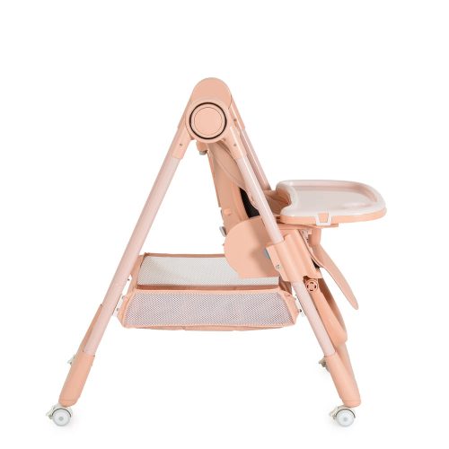 Moni Surprise etetőszék szilikon tányérral, előkével pink