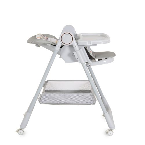 Moni Surprise etetőszék szilikon tányérral, előkével szürke