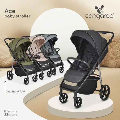 Moni Ace babakocsi szürke