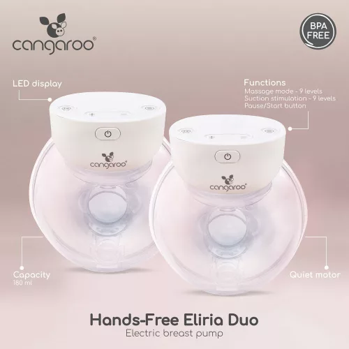 Moni Eliria duo kéz nélküli mellszívó pulóver alá 2 tartályos fehér