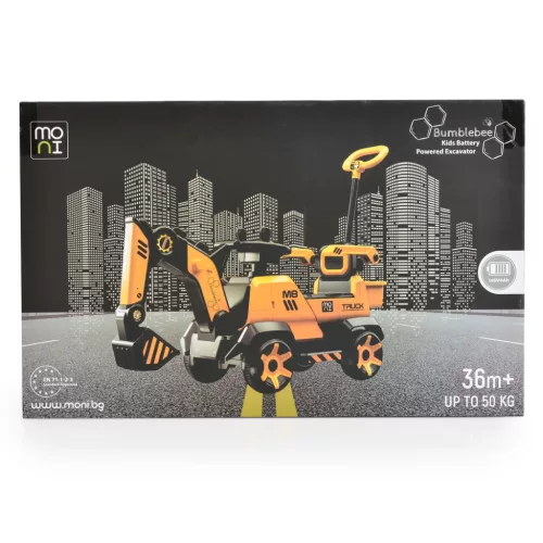Moni BUMBLEBEE ráülős akkus vezethető kotrógép 50kg-ig SÁRGA/FEKETE