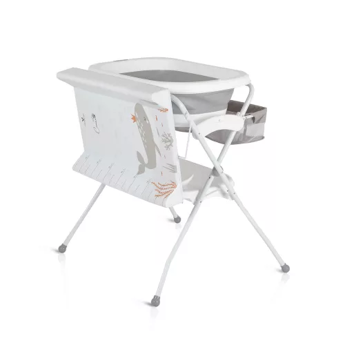 Moni Como összecsukható kád állvánnyal és pelenkázóval szürke