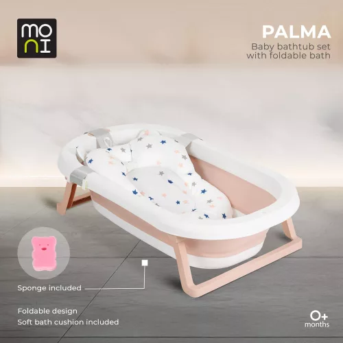 Moni Palma összecsukható kád fürdetőpárnával pink