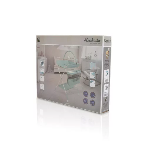 Moni Kaskada multi pelenkázó asztal játékhíddal, tárolókkal szürke