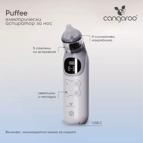 Moni Puffee elektromos orrszívó usb töltővel, 5 fokozat, zenél