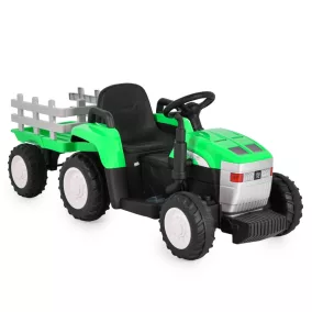 Moni BO DALLAS elektromos traktor trélerrel 12V 140cm ZÖLD