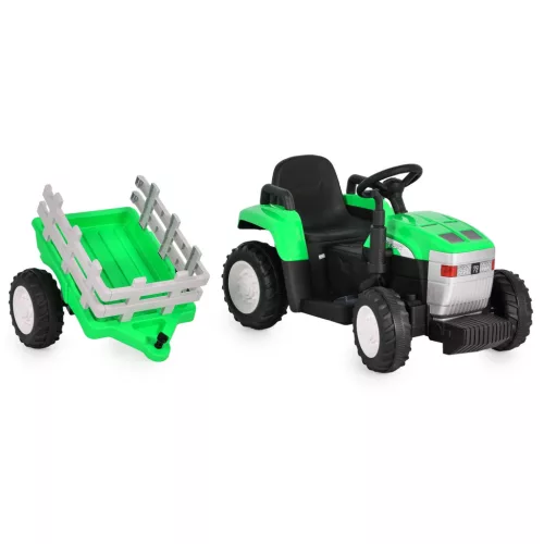 Moni BO DALLAS elektromos traktor trélerrel 12V 140cm ZÖLD