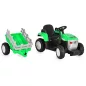 Moni BO DALLAS elektromos traktor trélerrel 12V 140cm ZÖLD