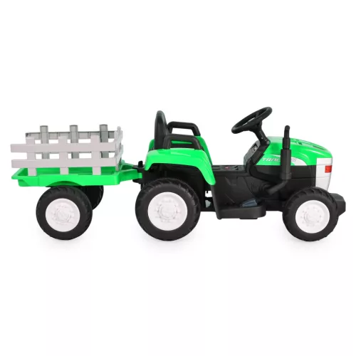 Moni BO DALLAS elektromos traktor trélerrel 12V 140cm ZÖLD