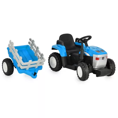 Moni BO DALLAS elektromos traktor trélerrel 12V 140cm KÉK