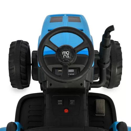 Moni Bo dallas elektromos traktor trélerrel 12v 140cm kék