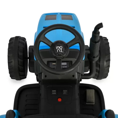 Moni BO DALLAS elektromos traktor trélerrel 12V 140cm KÉK