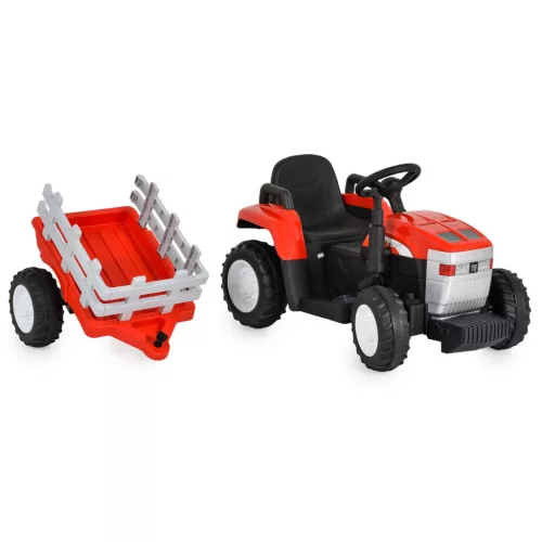 Moni BO DALLAS elektromos traktor trélerrel 12V 140cm PIROS